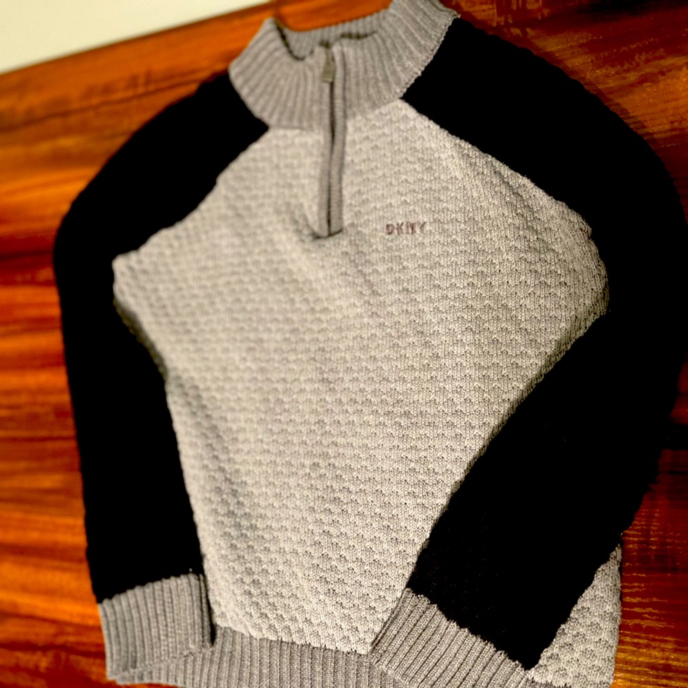 DKNY 1/4 zip dress sweater